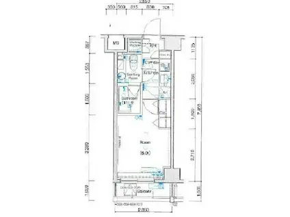メイクスデザイン清澄白河アジールコート(1K/2階)の間取り写真