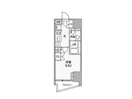 シーズンフラッツ大井町(1K/5階)の間取り写真
