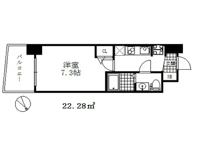 セレニテ神戸プリエ(1K/8階)の間取り写真