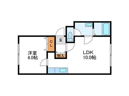 LOUANGE ルワンジュ(1LDK/2階)の間取り写真