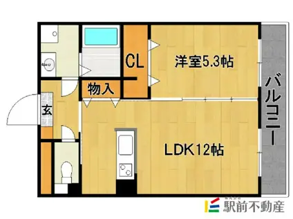 プロスペールSV(1LDK/4階)の間取り写真