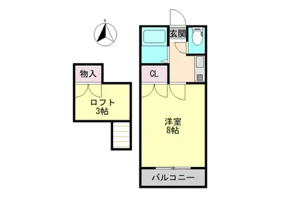 ロフトハウス川内(1K/1階)の間取り写真