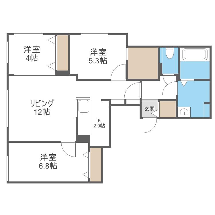 TーSTAGE FUSHIMI(3LDK/2階)の間取り写真