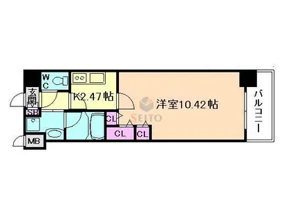 アーバネックス梅田東(1K/8階)の間取り写真