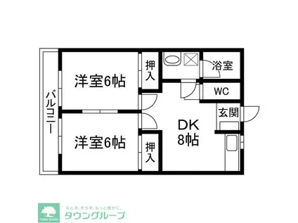 柿沼コーポ(2DK/1階)の間取り写真