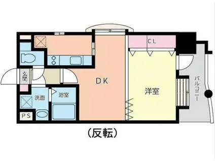 ニューサンリバー10番館(1DK/2階)の間取り写真