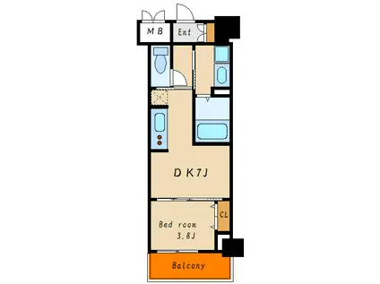 ブランシエスタ明石(1DK/6階)の間取り写真