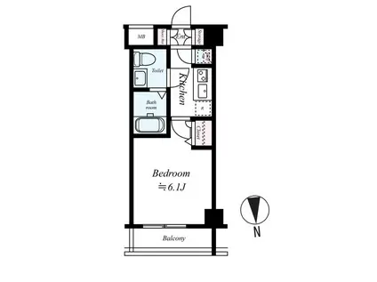 AXAS門前仲町(1K/6階)の間取り写真