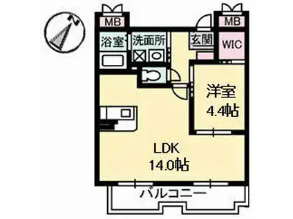NFツインズ A棟(1LDK/3階)の間取り写真