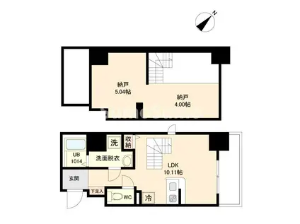 MODERN PALAZZO天神東グランM(1LDK/1階)の間取り写真