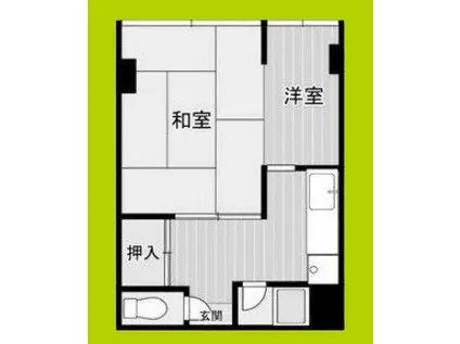 銭辰ビル(1DK/2階)の間取り写真