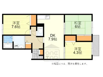 レナ水尾(3DK/1階)の間取り写真