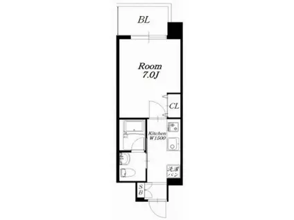 MARKS難波南(1K/9階)の間取り写真