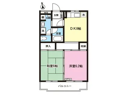 エクセレント日吉(2DK/4階)の間取り写真