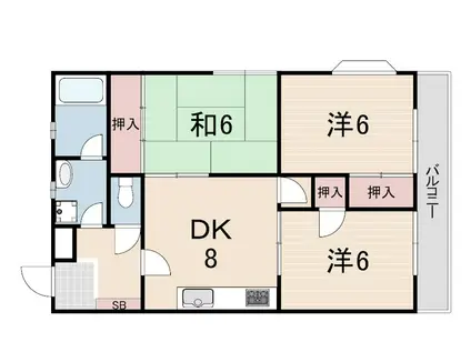 SUN仲むら(3DK/2階)の間取り写真