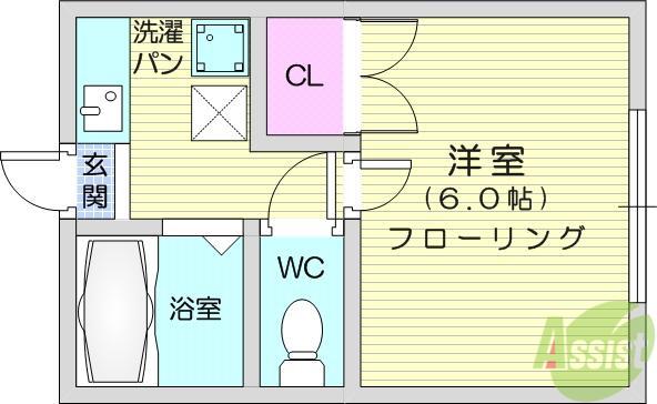 αNEXT南小泉(1K/2階)の間取り写真