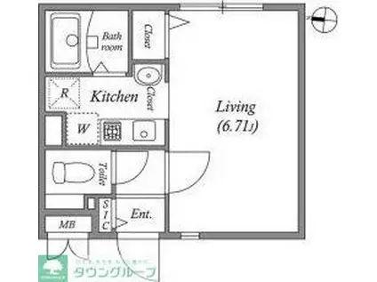 MODULOR池上(1K/2階)の間取り写真