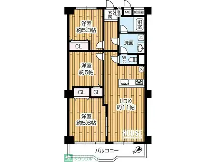 ニューライフ東品川(3LDK/5階)の間取り写真