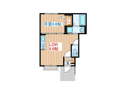 エトワール(1LDK/1階)の間取り写真