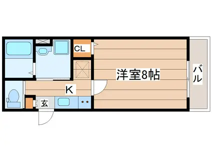 桜ヶ丘アパート(1K/2階)の間取り写真