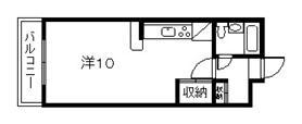 オリーブハイツ(ワンルーム/2階)の間取り写真