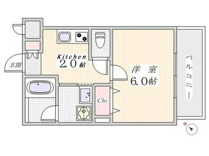 アソシエ駒込(1K/3階)の間取り写真