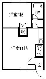 ミドリコーポ(1LDK/1階)の間取り写真