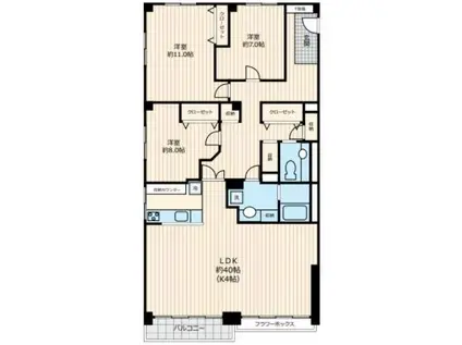 ドミ麻布(3LDK/7階)の間取り写真