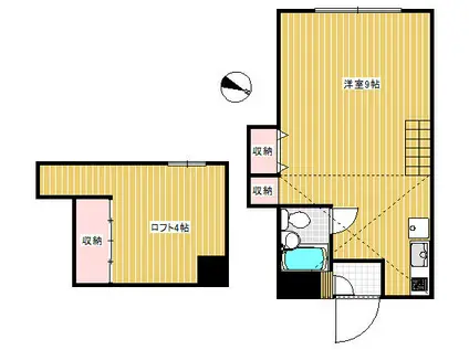 シェーファー祐天寺(ワンルーム/3階)の間取り写真