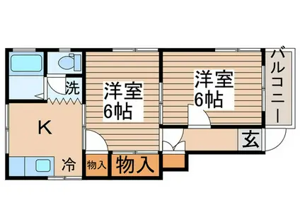 三谷コーポ(2K/1階)の間取り写真