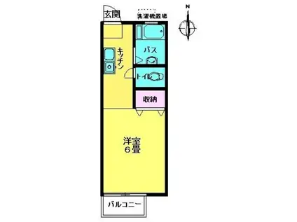 ニチイパートIII(1K/2階)の間取り写真