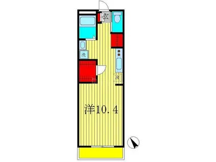 アース・ヒルズ北松戸(ワンルーム/1階)の間取り写真