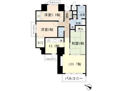 コスモ東浦和(3LDK/11階)の間取り写真