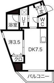 パークヒルズ東三国VISION(1DK/5階)の間取り写真