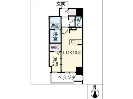 TENAS今池(1LDK/2階)の間取り写真