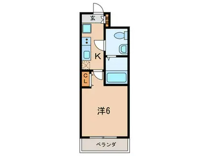 アリビオ立花(1K/9階)の間取り写真