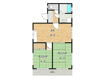 ブライトンハイツ(2DK/1階)の間取り写真