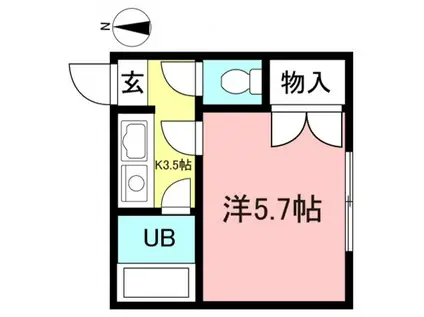パート6(1K/1階)の間取り写真