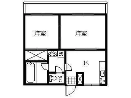 プラウド ステージ(2DK/2階)の間取り写真