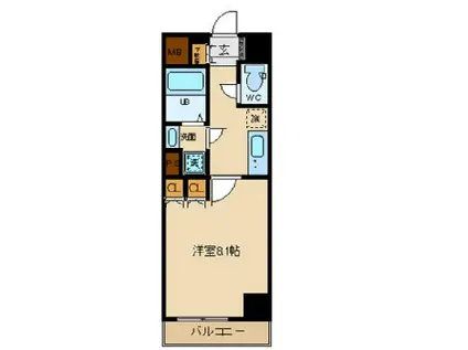 プレール・ドゥーク東陽町(1K/2階)の間取り写真