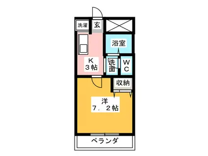 グランドパレス宮西(1K/1階)の間取り写真