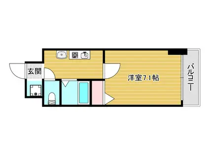 エスリードコート難波ウエスト(1K/3階)の間取り写真
