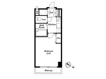 KDXレジデンス麻布イースト(1K/9階)の間取り写真