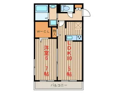 リバージュ・カ・ノール(1LDK/3階)の間取り写真