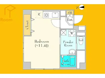 イスム東中野(ワンルーム/6階)の間取り写真