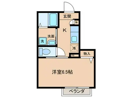 ブランバージュ(1K/2階)の間取り写真