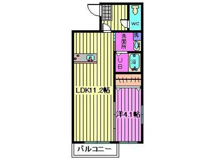 レグルス中央(1LDK/2階)の間取り写真