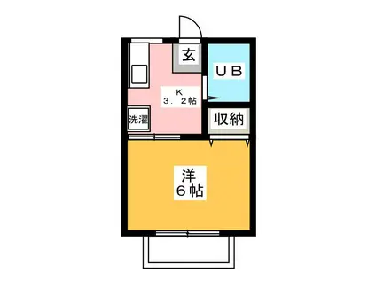 パナハイツMA(1K/2階)の間取り写真