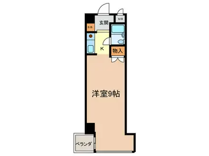 ロイヤルテラス夏目坂(ワンルーム/2階)の間取り写真