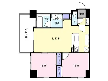 COCO川西町(2LDK/2階)の間取り写真